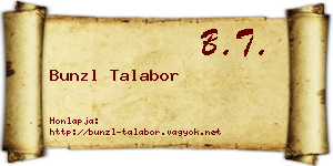 Bunzl Talabor névjegykártya